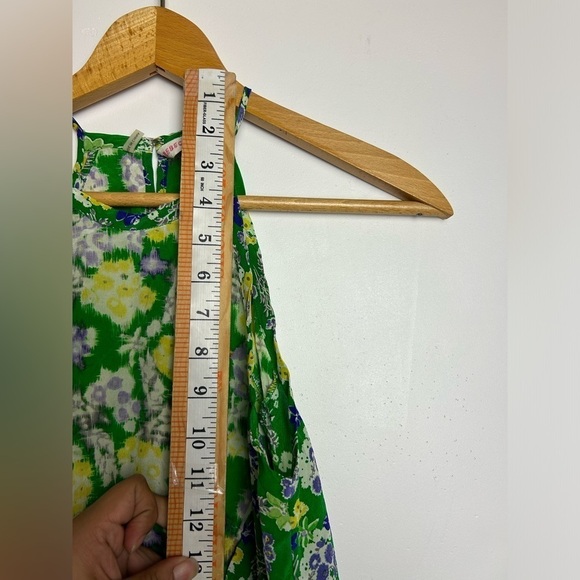 Rebecca Taylor 100% Silk Tropical Halter Mid Dress old money classic Sz 0 - Picture 9 of 12